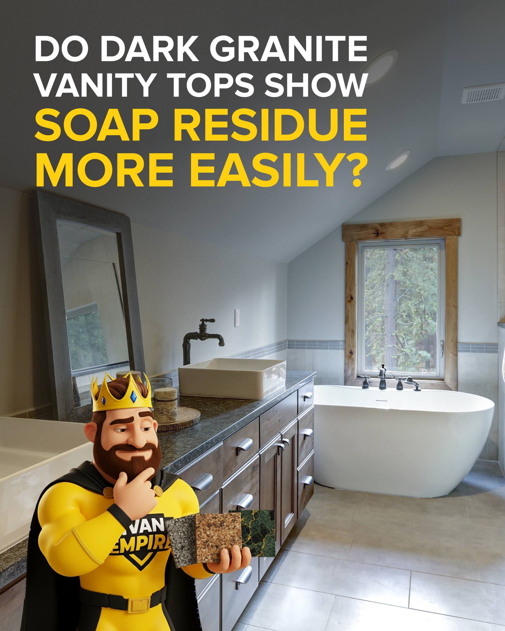 Do Dark Granite Vanity Tops Show Soap Residue More Easily – And What to Do About It